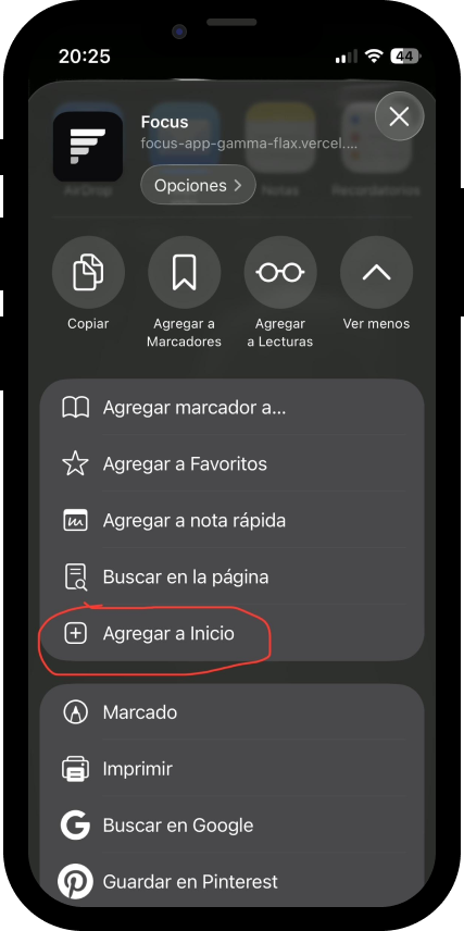 Focus - Paso de Instalación en iOS